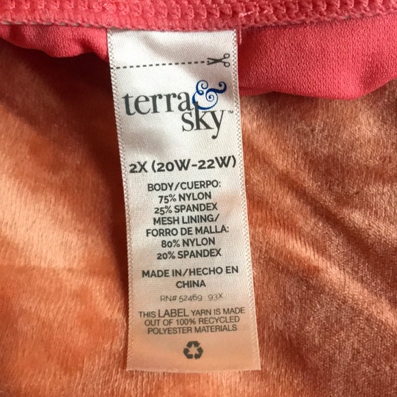 Terra & Sky faux tankini swimsuit - coral - Picture 5 of 5